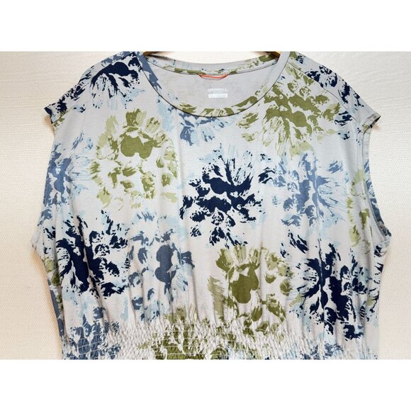 Merrell Knit Dress Womens XXL Multicolor Floral Short Sleeve Elastic Waist - Picture 5 of 14